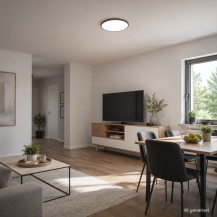 Helestra RACK LED-Deckenleuchte rund Ø 40 cm, 21 W, 2900 K Warmweiß, 1800 lm, CRI >90, dimmbar, Mattschwarz, CASAMBI Smart