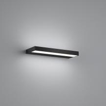30cm Helestra SLATE LED Wandleuchte i/ Spiegelleuchte  in mattem Schwarz & Transparent satiniert