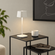 HELESTRA KORI LED Akku-Tischleuchte 2,2 W 120 lm 2700 K Warmweiß Mattweiß IP65 dimmbar