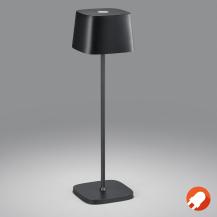 Minimalistische Helestra LED Akku Tischleuchte KORI für Innen & Außen in mattschwarz