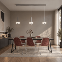 3-flammige Helestra KEA 66/2108.06/5303 LED-Pendelleuchte 32 W 2700 K Warmweiß, Mattnickel, 1710 lm, IP20, dimmbar