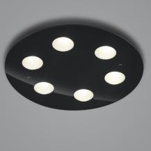 HELESTRA NOMI LED Deckenleuchte 40 W 4630 lm 2700 K Warmweiß 6-flammig dimmbar Schwarz