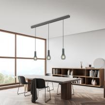 HELESTRA GARA Pendelleuchte E27 3-flammig max. 180 W dimmbar Schwarzchrom Grau