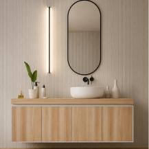 Helestra LOOM LED Wand- und Deckenleuchte 120 cm 40W 3000–4000K IP44 Chrom