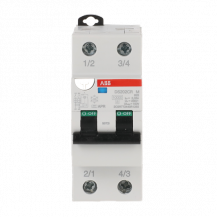 ABB DS202CR M B25 APR30 FI/LS-Schalter 10 kA, 2P, Typ A, B25, 30 mA AP-R kurzzeitverzögert 2 TE