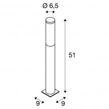 SLV 1001997 BIG NAILS 50cm hohe Wegeleuchte aus Edelstahl IP44 mit warmweißer LED