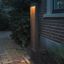 FLATT POLE LED Wegeleuchte 100cm hoch warmweiss in anthrazit/braun Holzoptik SLV 1002959