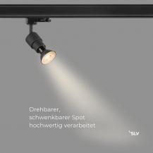 SLV 1008359 PURI 2.0 BASIC 3-Phasen-Spot schwarz GU10 6W schwenkbar