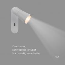 SLV 1008303 PURI 2.0 Cone, Wand- und Deckenaufbauleuchte, Schalter, rechteckig, 1x max. 6 W GU10, grau