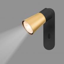 SLV 1008301 PURI 2.0 Cone 6W GU10 Wand- & Deckenaufbauleuchte in Schwarz/Gold – moderne flexible Lichtlösung