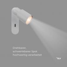 SLV 1008299 PURI 2.0 Tube, Wand- und Deckenaufbauleuchte, Schalter, rechteckig, 1x max. 6 W GU10, grau