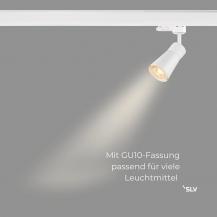 SLV 1008271 PURI 2.0 CONE 3-Phasen-Spot GU10 weiß/weiß, schwenkbar, 6 W