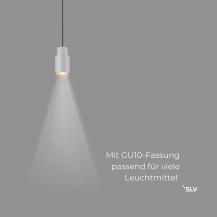 SLV 1008257 PURI 2.0 TUBE 1-Phasen-Pendelleuchte GU10, 6W, 200 cm, Grau
