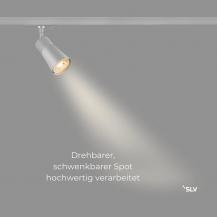 SLV 1008249 PURI 2.0 CONE 1-Phasen-Strahler GU10 max. 6 W, grau, dreh- und schwenkbar
