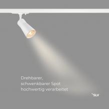 SLV 1008248 PURI 2.0 CONE 1-Phasen-Schienenspot GU10 max. 6 W, weiß, dreh- und schwenkbar