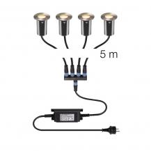 SLV 1008841 TRAIL-LITE® 60 LED Bodeneinbauleuchte 4er Set 3000K IP67 Edelstahl Aluminium