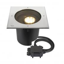SLV 1009171 DASAR XL Bodeneinbauleuchte – professionelle LED Außenbeleuchtung 27W 2600lm 3000K IP67 DALI Edelstahl/Schwarz