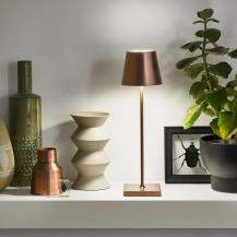 Sigor Akku-Tischleuchte Nuindie USB-C 380mm bronzefarben 2,2W FlexMood 2200K/2700K IP54 168/197lm Ra85