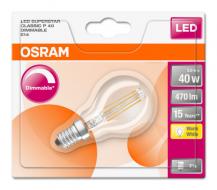 470 Lumen Osram LED RETROFIT P40 E14 Filament Tropfenform 5W 2700K wie 40W
