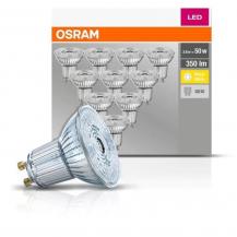 10er-PACK OSRAM LED BASE PAR16 GU10 LED Strahler 4.3W wie 50W 36° 2700K warmweißes Licht GLAS