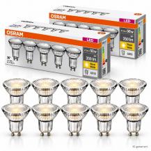 12 x OSRAM LED BASE PAR16 GU10 LED Strahler 4.3W=50W 36° 2700K warmweißes Licht