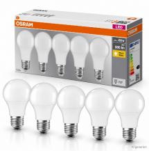 5er-Pack OSRAM LED Base Classic A 60 8W wie 60W 806lm 2700K Warmweiß 180° E27 matt