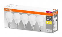 5er-PACK OSRAM LED E14 Leuchtmittel MATT 4,9W=40W warmweißes Licht