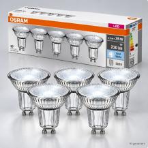 5er-PACK OSRAM LED GU10 Strahler PAR16 2,6W wie 35W neutralweisses Licht mit schmalem Lichtkegel 36° GLAS
