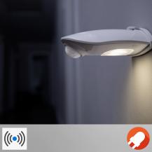 OSRAM LED Außenwandleuchte Door in Silber mit Sensor IP54 4000K neutralweißes Licht - batteriebetrieben inkl 3 Batterien AA, für Eingangsbereiche und Außenanwendungen