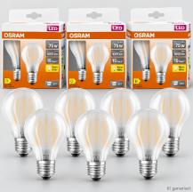 3 x DOPPELPACK E27 Osram LED Retrofit Classic LED-Glühbirne Warmweißes Licht 7,5W wie 75W mattes Leuchtmittel