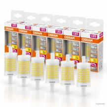 6er Vorteilspack  OSRAM Superstar LED R7s Lampe 78 mm dimmbar 12W wie 100W warmweiß CL 827