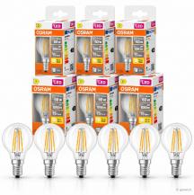 6er Sparpack OSRAM LED STAR Classic P 60 Filament E14 LED-Lampe 5,9 W wie 60 W, 806 lm, 2700 K, warmweiß, klar