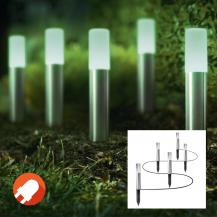 LEDVANCE SMART+ WiFi Garden Pole Lichterkette RGBW Edelstahl 5-flammig Basisiset