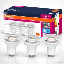3er Pack OSRAM GU10 LED Strahler PAR16 36° Abstrahlwinkel 6,9W wie 80W 4000K neutralweißes Licht schmaler Lichtkegel