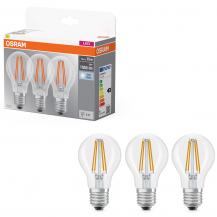 3er Pack OSRAM LED BASE Filament E27 Glühlampe 7,5W wie 75W neutralweiß klar