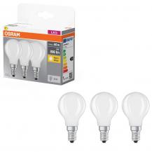 3er Pack OSRAM LED BASE CLASSIC P LED-Lampe 5,5W wie 60W E14 P45, 806lm, 2700K Warmweiß, Matt