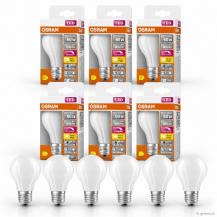 6er Sparpack OSRAM E27 LED SUPERSTAR PLUS Leuchtmittel matt dimmbar 5,8W wie 60W warmweißes Licht 2700K 90 Ra - hohe Farbwiedergabe
