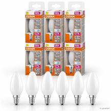 6er Vorteilspack OSRAM E14 LED Kerzenlampe Superstar Plus HD LIGHTING Filament matt 3,4W wie 40W dimmbar neutralweißes Licht 4000K
