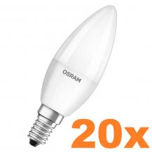 10 x Doppelpack OSRAM E14 LED Base Classic Lampen Kerzenform matt 4,9W wie 40W warmweißes Licht