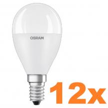 12er Sparpack OSRAM E14 LED Lampe in Tropfenform matt 7,5W wie 60W warmweißes Licht 3000K