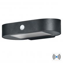 Osram Wandleuchte Endura Style Oval S Wall Solar & Sensor in Schwarz - warmweißes Licht, integrierter Sensor, ohne Strom nutzbar, lange Laufzeit: 30 Mal 60 Sekunden im PIR Modus