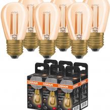6-Pack OSRAM E27 VINTAGE Mini EDISON LED Glühlampe in GOLD dimmbar 4,8W wie 33W extra warmweißes gemütliches Licht 2200K
