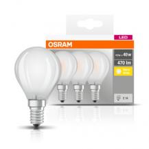 3er Pack Osram E14 LED Leuchtmittel matt 4W wie 40W warmweisses Licht - blendreduziert