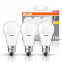 3er Pack OSRAM LED BASE CLASSIC A 100 13W wie 100W, 1521 lm, 2700K warmweiß, matt, E27