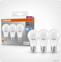 3er-Set OSRAM LED Base Classic A 75 10W wie 75W 1055lm 4000K Neutralweiß 150° E27 matt
