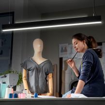 112cm OSRAM OFFICE Line Cuboid Dimmbare Büroleuchte Pendelleuchte 42W 4000K in Schwarz