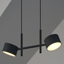 Osram 2-flammige Pendelleuchte Decor Kyoto aus Aluminium in Schwarz mit warmweißem Licht - Dimmbar (CLICK DIM via Schalter)