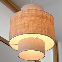 OSRAM Pendelleuchte Decor Wrap Cylinder aus Leinen und Bast mit E27 Fassung