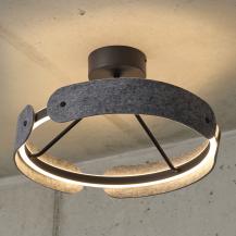 Osram Deckenleuchte Decor Curve Felt in Dunkelgrau mit warmweißem Licht Ø 43 cm - Auffällige Leuchte aus Filz