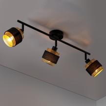Osram 3-er Decor Hornet Decken-/Wandspot in Schwarz / Gold mit E14 Leuchtmittel für warmweißes Licht - schwenkbar durch Kugelgelenk